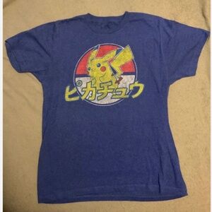 Pokemon Pikachu Men’s Shirt Size S has Japanese Characters